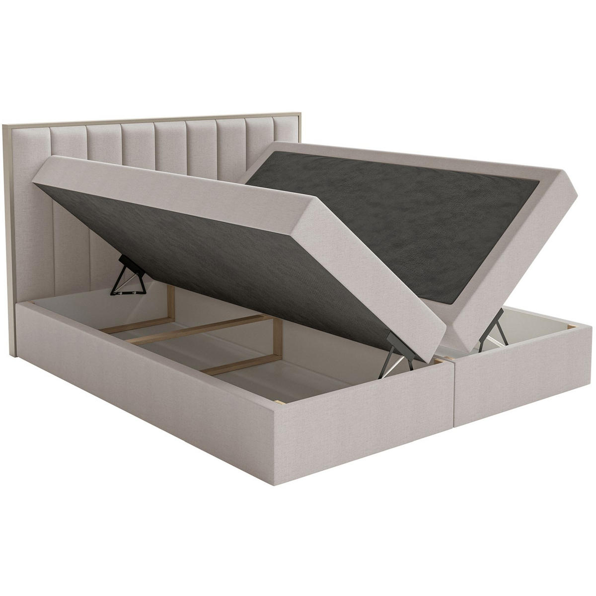 BOXBETT Togents Graubeige Chenille hydrophob 160x200 cm - Taupe, Textil (160/200cm) - Selsey