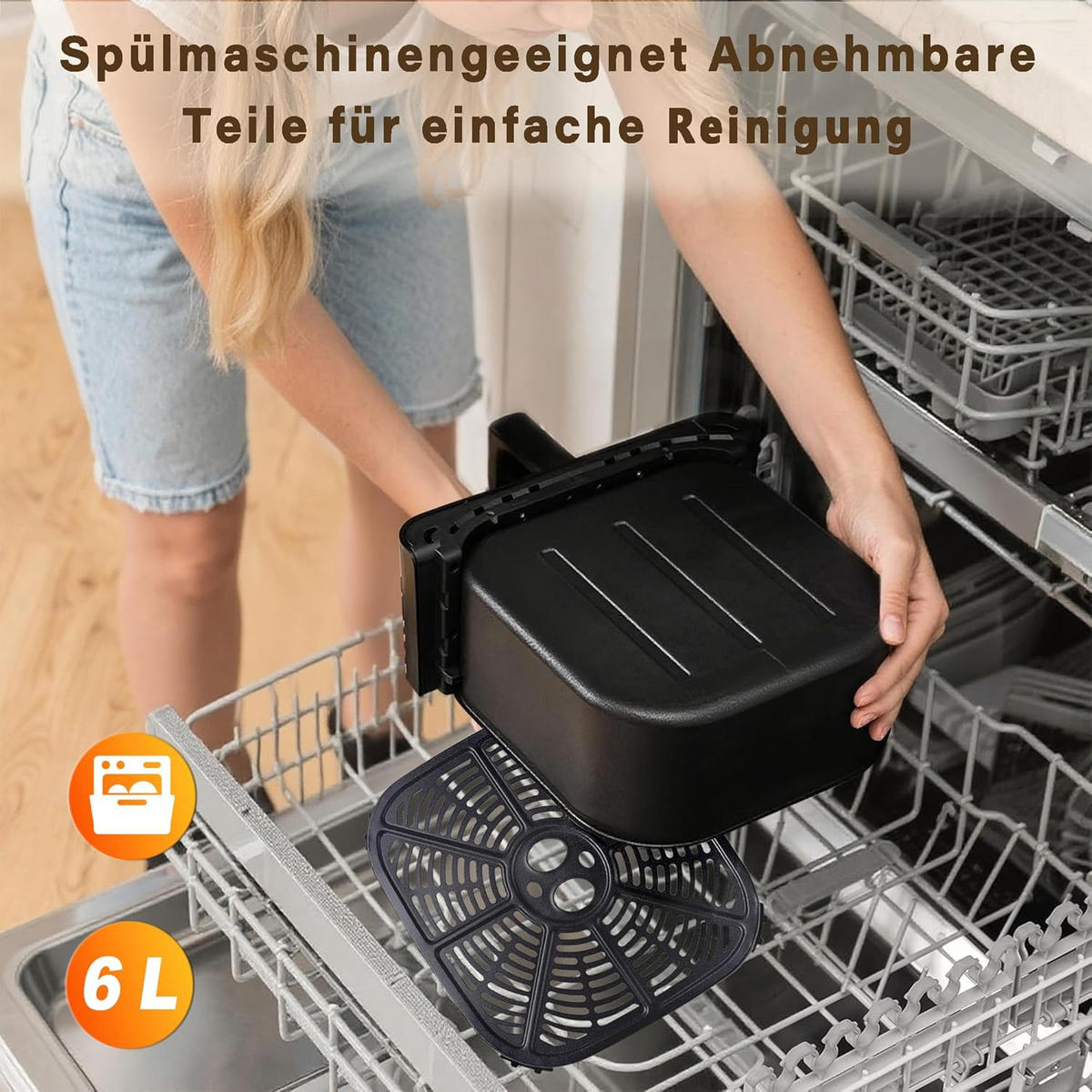 HEISSLUFTFRITTEUSE Aerochef 36.0/29.0/33.0 cm - Schwarz, Metall (29/33/36cm) - ZMH