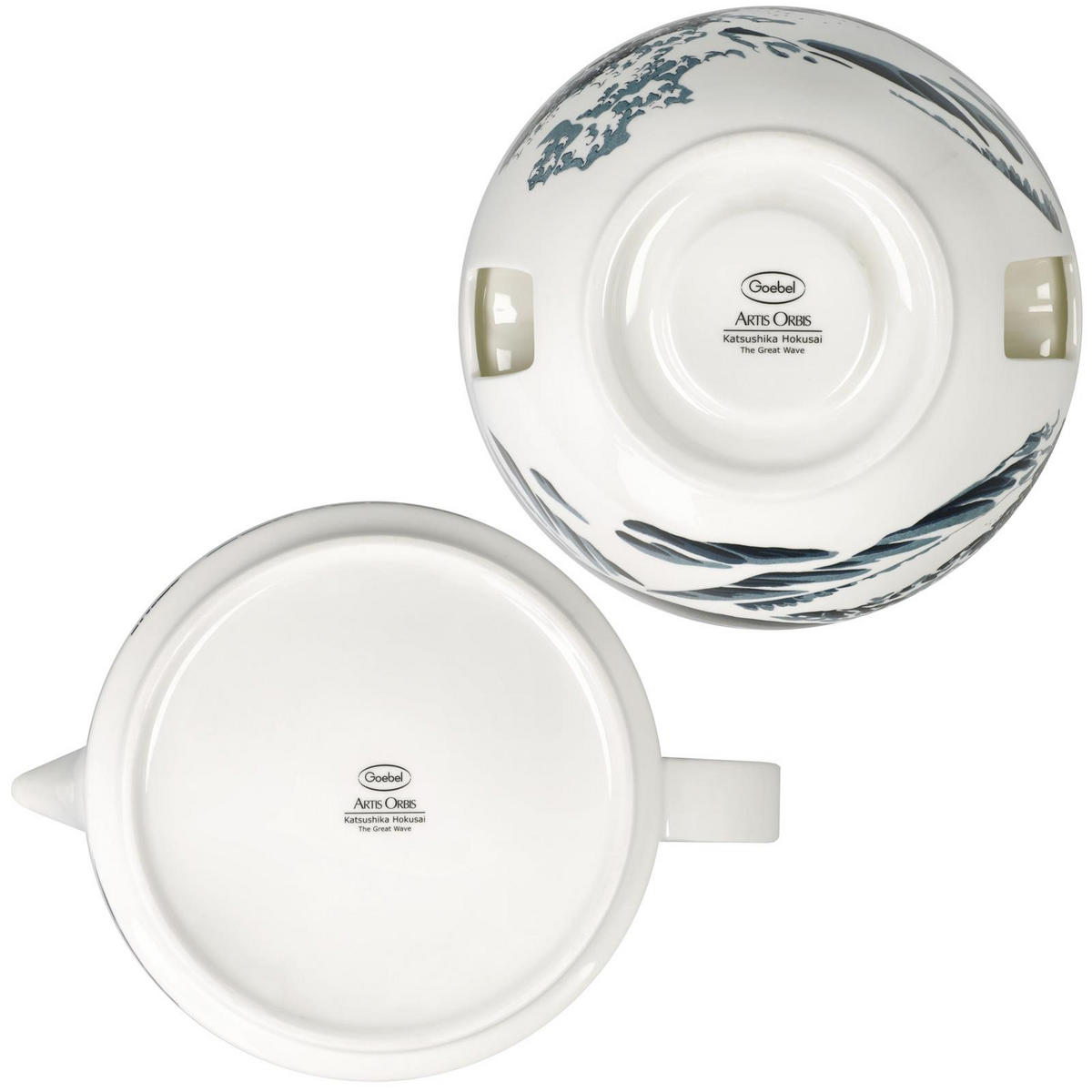 TEEKANNE MIT STÖVCHEN Katsushika Hokusai - Die große Welle bunt 1,2 l - Multicolor, Keramik (1.2L) - Goebel