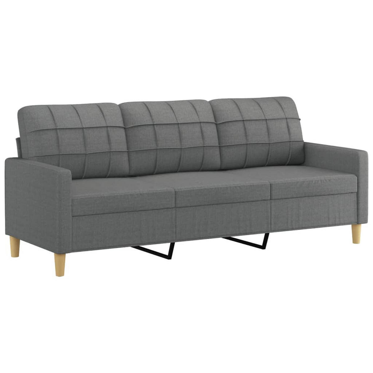 SOFAGARNITUR 4-TLG. Mit Kissen Dunkelgrau Stoff - Grau, Textil (50/41/60cm) - vidaXL