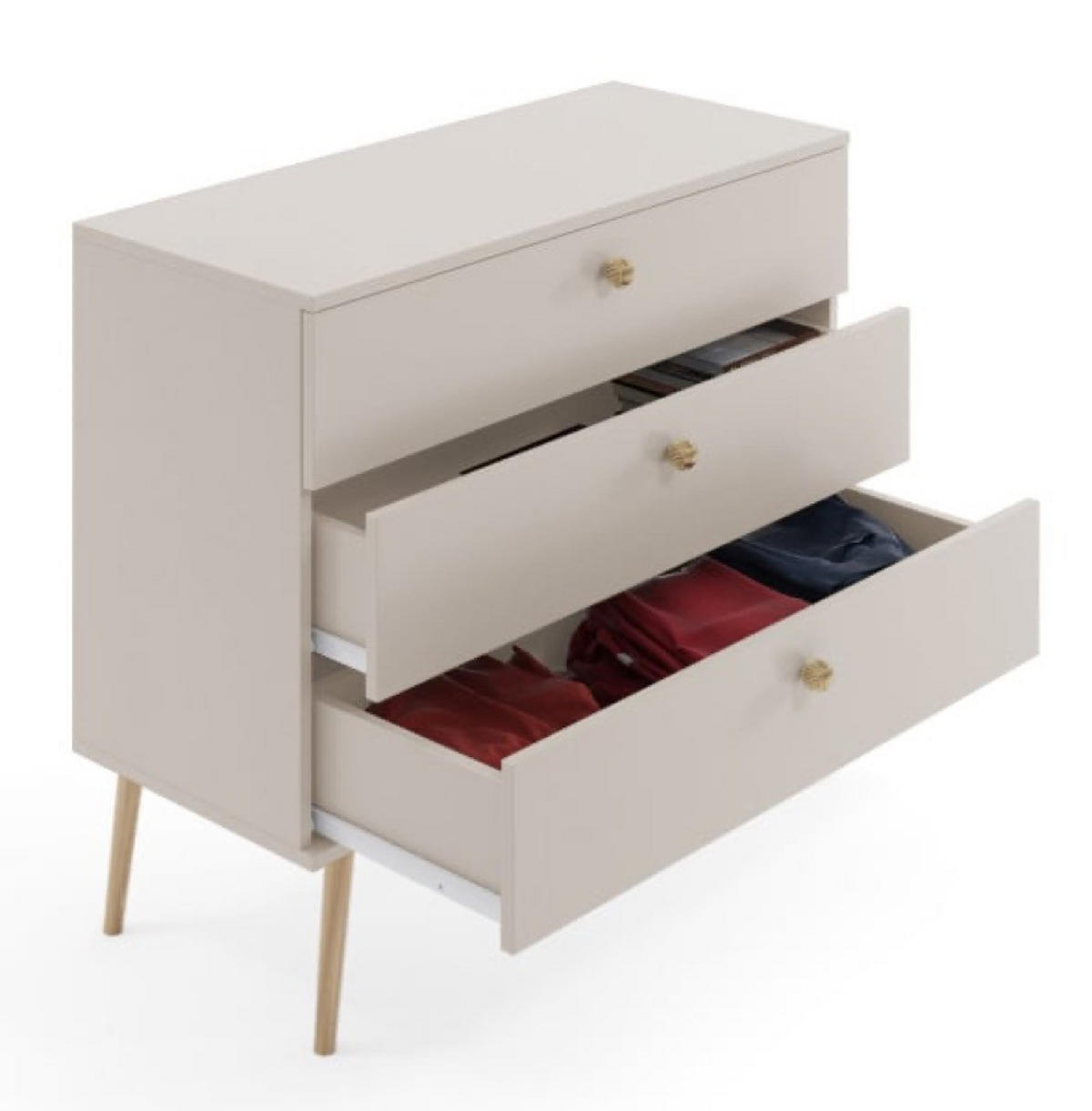 KOMMODE Kaschmir Boho Mit Schubladen - Beige, Holzwerkstoff (100/85/41cm) - Sepro Meble