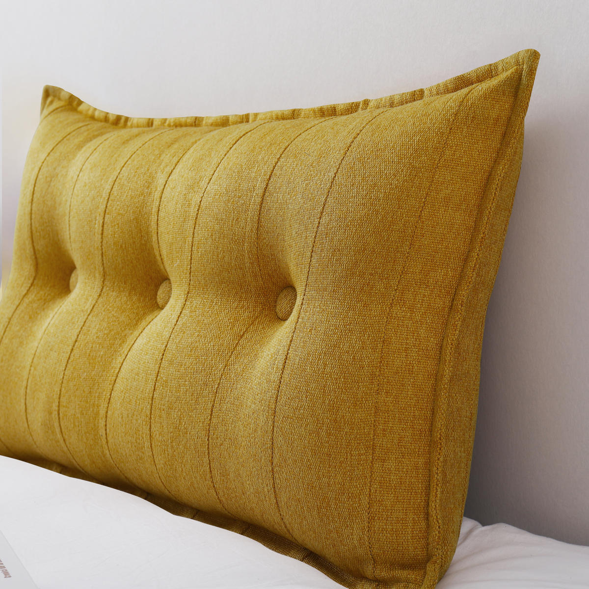 RÜCKENKISSEN Leinenlook Gelb 100 cm - Gelb, Textil (45/100cm) - Vercart