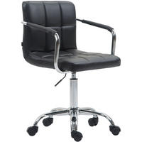 BÜROSTUHL Luca, Kunstleder Schwarz - Schwarz, Textil/Metall (52/88/44cm) - TPFLiving