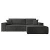 ECKSOFA Farese Dunkelgrau Cordbezug - Dunkelgrau/Schwarz, Kunststoff/Textil (267/167cm) - Selsey