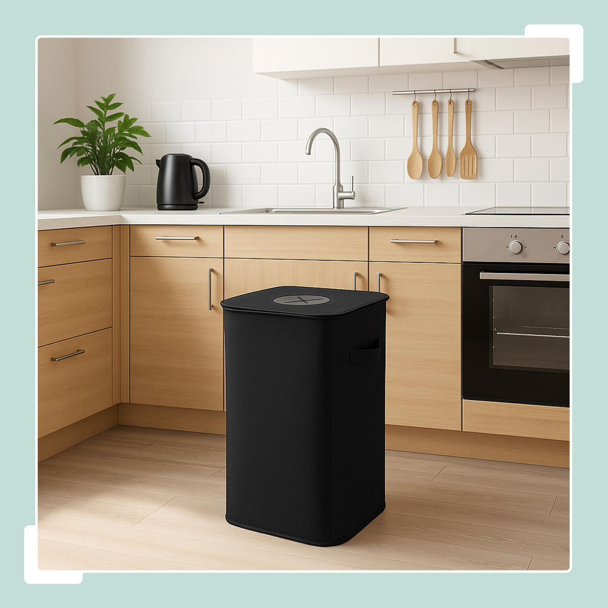 PFANDFLASCHEN-SAMMELBEHÄLTER - Schwarz, Kunststoff/Textil (43/70/33cm) - Relaxdays