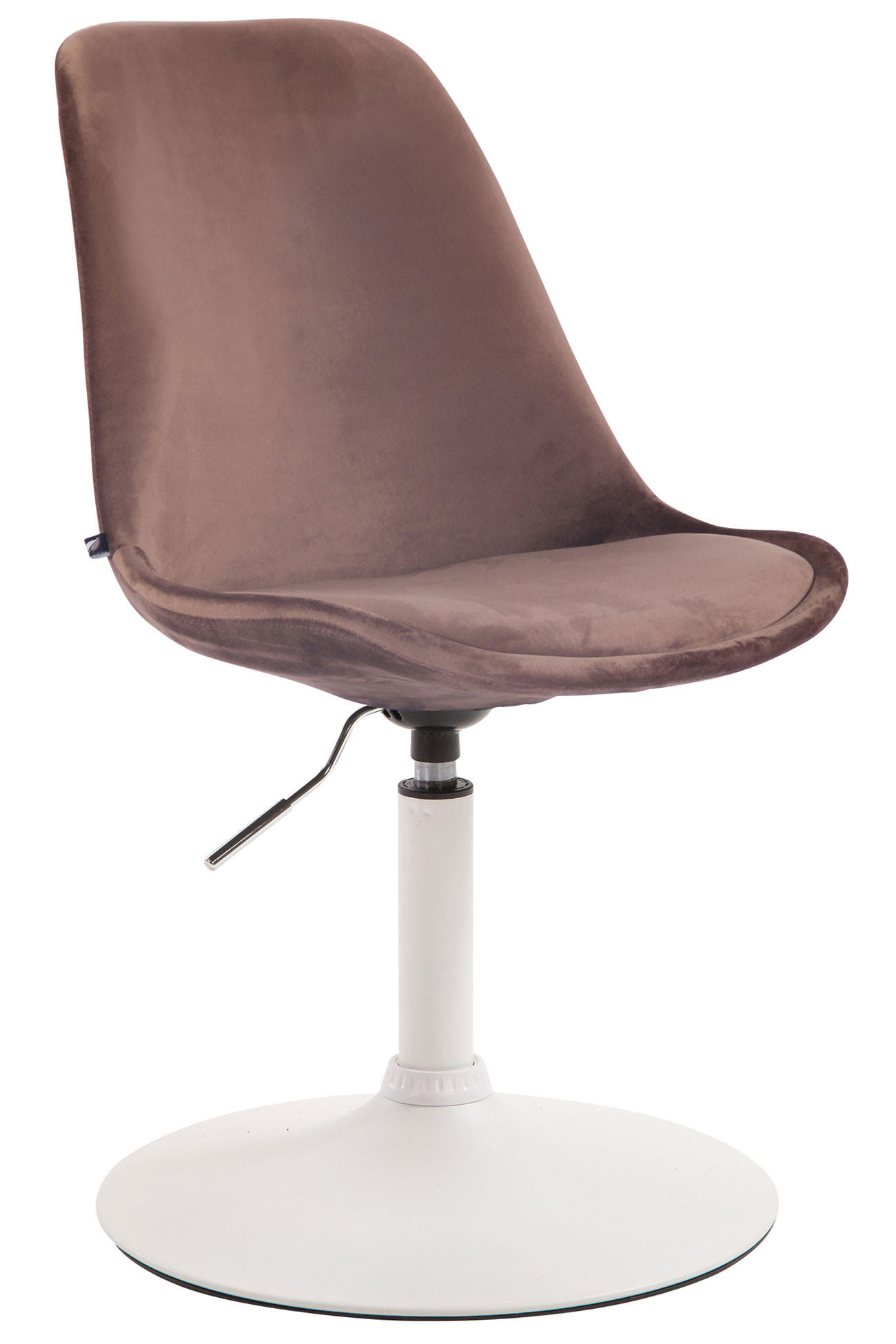 ESSZIMMERSTUHL Samt braun - Weiß/Braun, Textil/Metall (48/76/57cm) - CLP