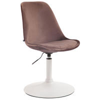 ESSZIMMERSTUHL Samt braun - Weiß/Braun, Textil/Metall (48/76/57cm) - CLP