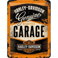 BLECHSCHILD 15/20 cm Harley-Davidson Garage - Multicolor, Metall (15/20/0.5cm) - Nostalgic-Art