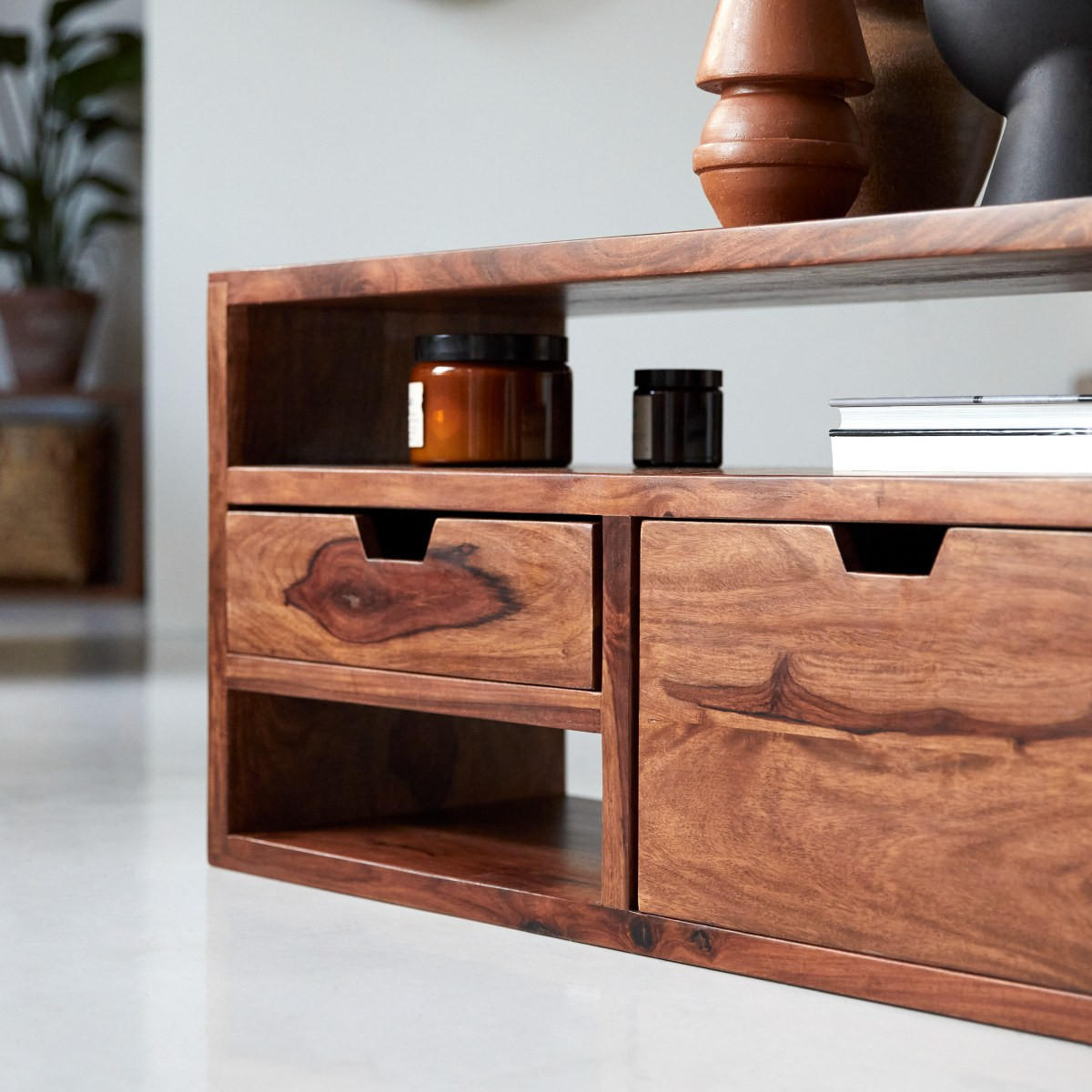 TV-SCHRANK Kwarto Braun aus Palisander - Braun, Holz (84/42/32cm) - Tikamoon