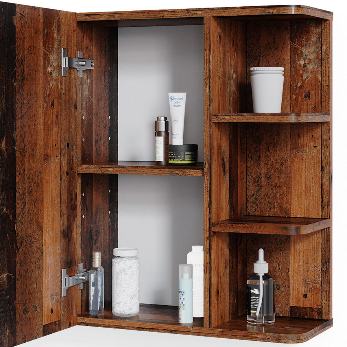 BADSCHRANK Fynn Eiche rustikal 47.2 x 59.2 cm - Wildeiche/Braun, Holzwerkstoff (47.2/59.2/21cm) - Vicco