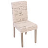 ESSZIMMERSTUHL 2er-Set klassisch und zeitlos 90x43x56cm Sitzhöhe 45cmTextil mit Schriftzug Beine Struktur - Eiche Creme - Beige, Textil (43/90/56cm) - CHEFGASTRO