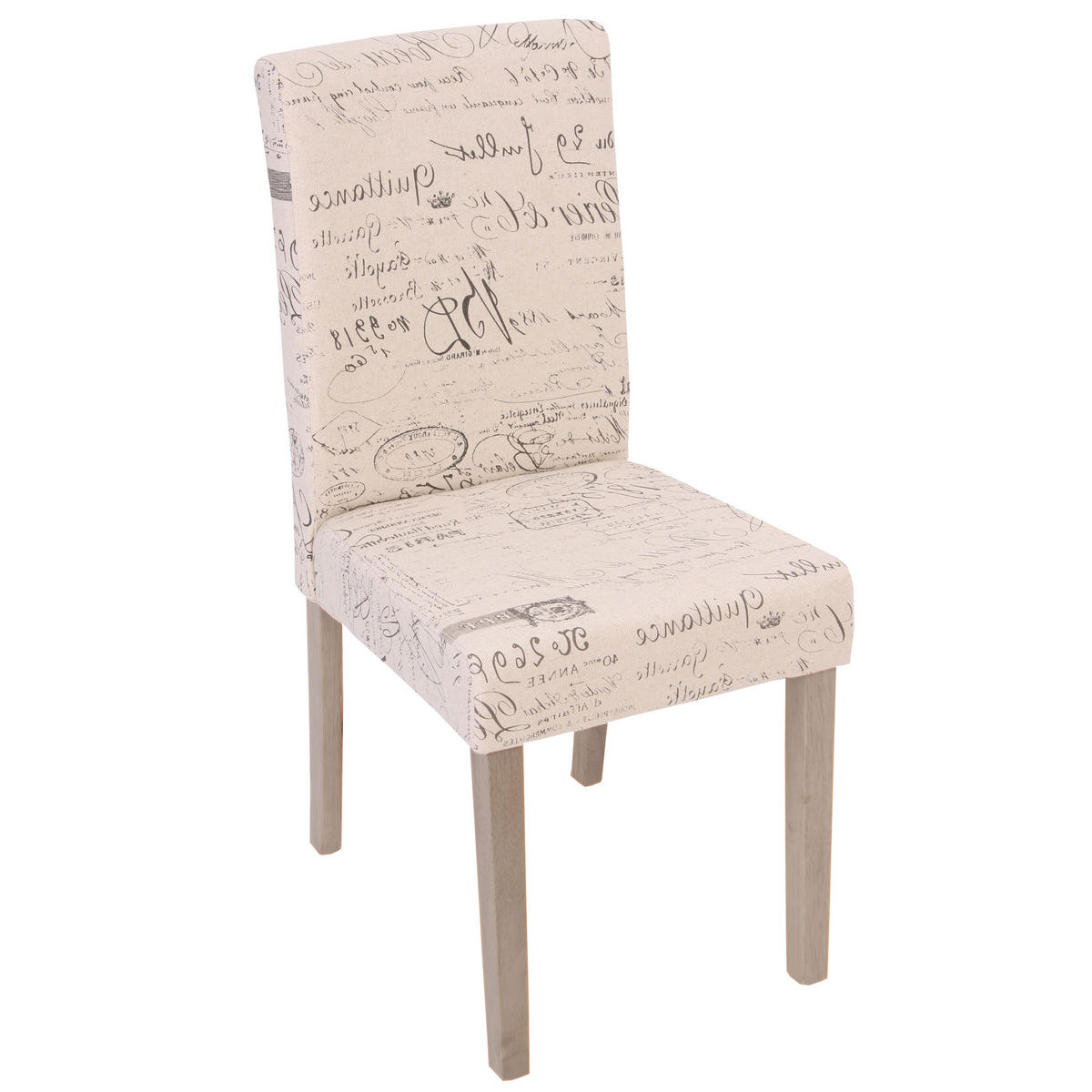 ESSZIMMERSTUHL SCHRIFT Beige, Schwarz 4er-Set - Beige/Schwarz, Textil (43/90/56cm) - MCW