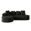 MODULARES Ecksofa Cord Sitzhöhe 40,5 cm mit tiefem Sitz 265/165/67 cm Schwarz - Schwarz, Textil (165/265cm) - Redom