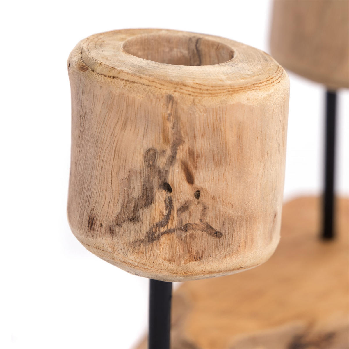 KERZENHALTER Two Lights Teak Wurzelholz, für 2 Kerzen - Naturfarben, Holz (17/28/42cm) - CREEDWOOD