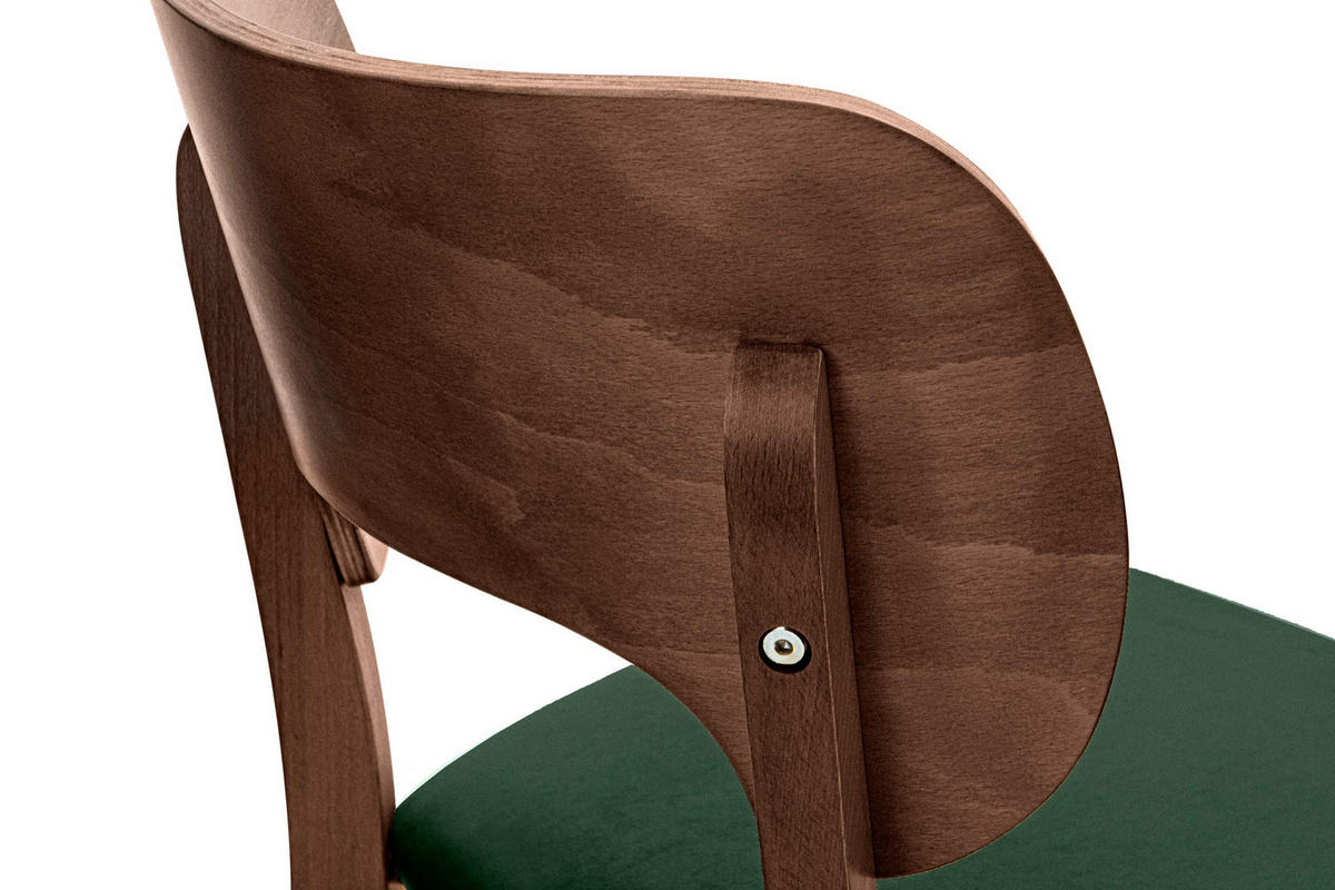 ESSZIMMERSTÜHLE LYCO (2er-Set), dunkelgrün / Walnuss dunkel - Dunkelgrün/Walnussfarben, Holz/Buchenholz (47/81/45cm) - KONSIMO®