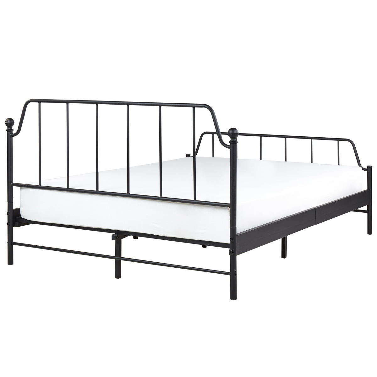BETT mit Lattenrost 140x200 cm Schwarz Mauressac - Schwarz, Metall (140/200cm) - Beliani