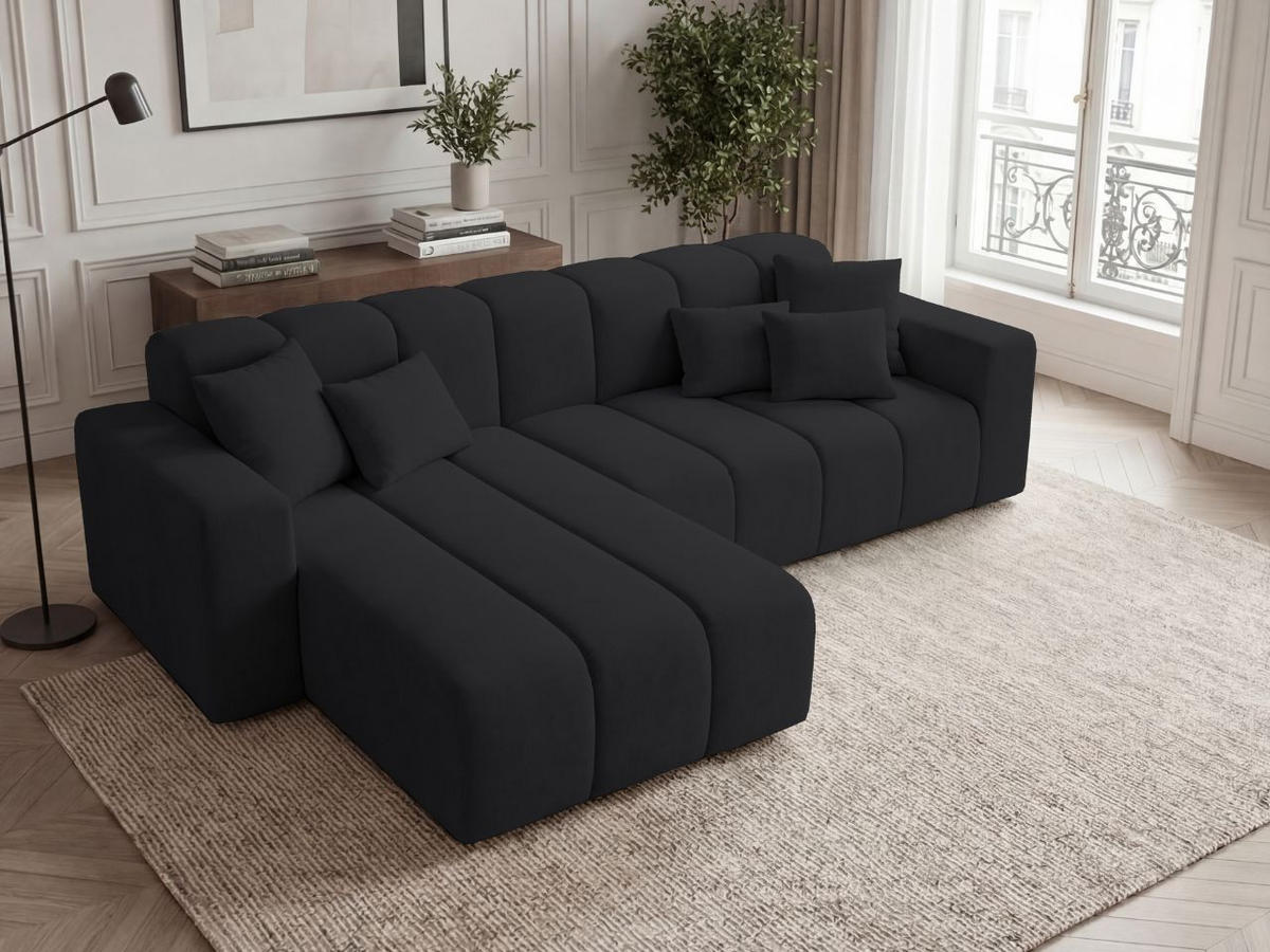 ECKSOFA Nork Schwarz Links - Schwarz, Holz/Textil (180/265cm) - Graingold