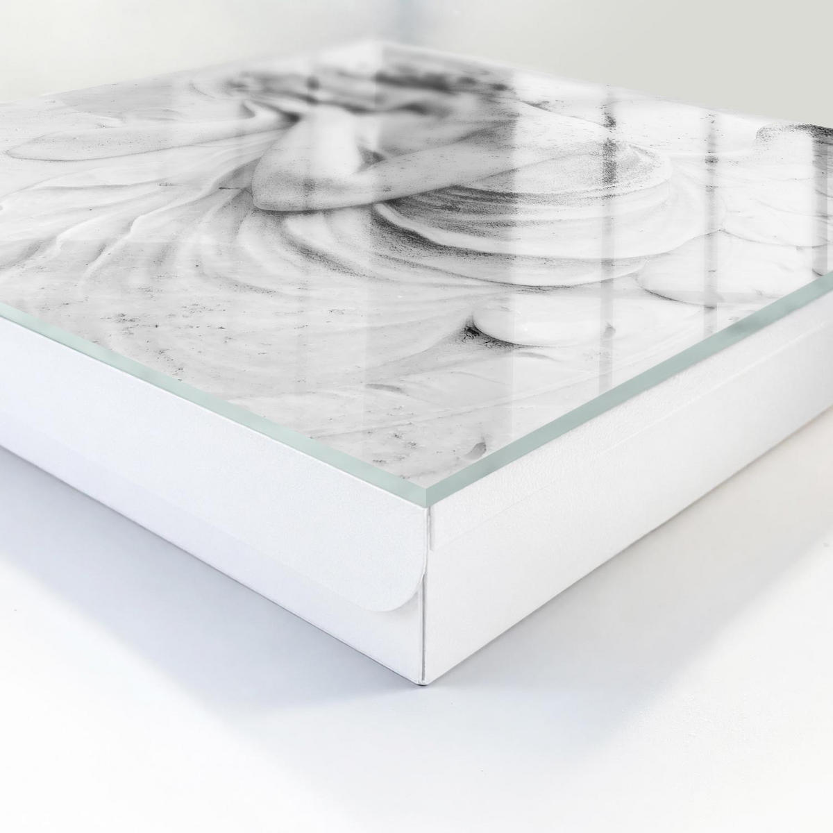 SCHLÜSSELBOX Weiß 30x30 cm – Türöffnung nach rechts - Engelsgleiche Erleichterung - Weiß, Metall (30/30/5cm) - TULUP