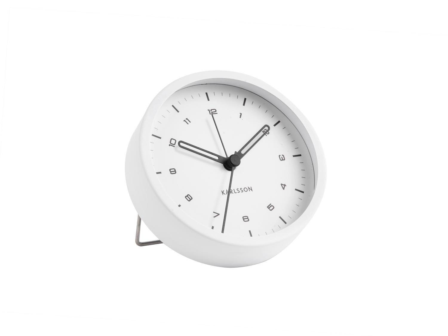 WECKER Weiß 9/9 cm - Weiß, Metall (9/9/3cm) - KUNSTLOFT