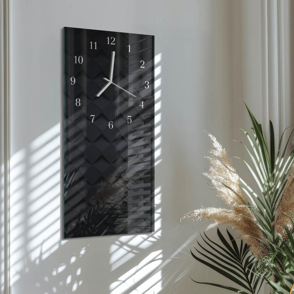 WANDUHR 30x60 cm - Segeln - Schwarz, Glas (30/60/0.4cm) - TULUP