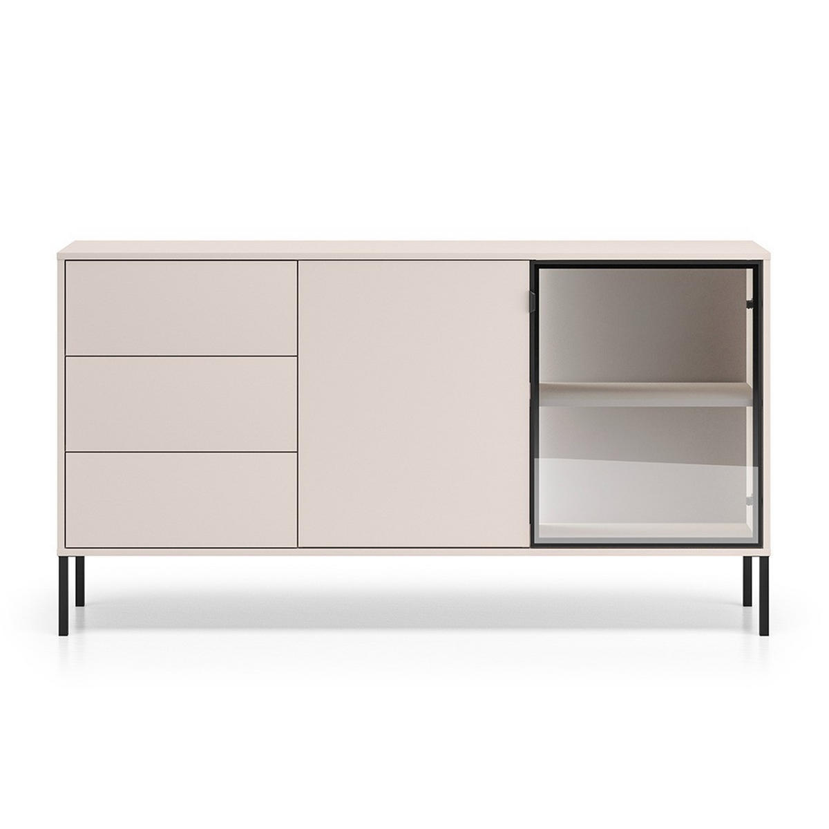 SIDEBOARD Paige Kaschmir und Schwarz - Beige, Holzwerkstoff (160/86/40cm) - Petits-meubles