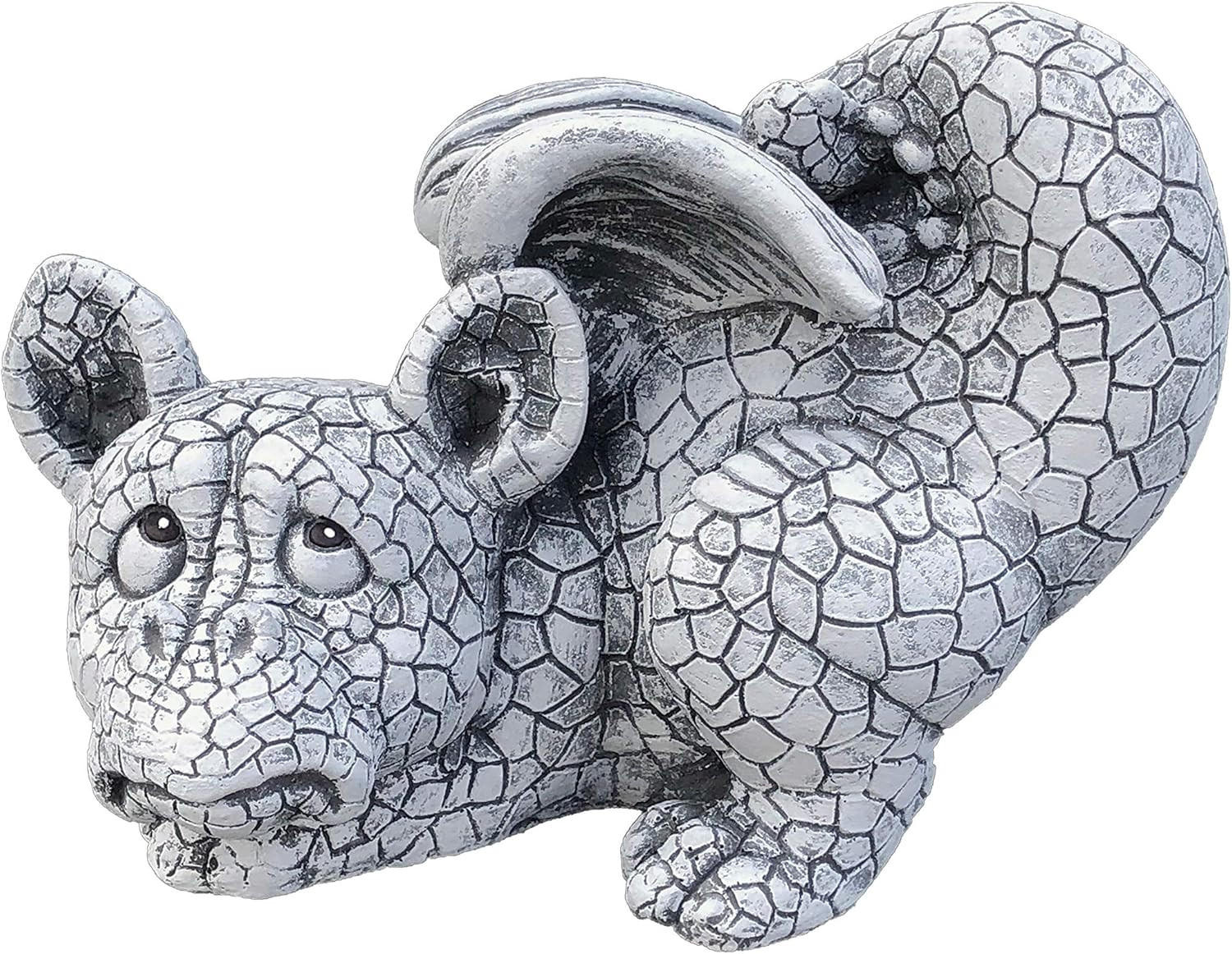 STEINFIGUR Drache Serafino, Frostfest, Steinguss - Grau, Stein (14/15/22cm) - stoneandstyle