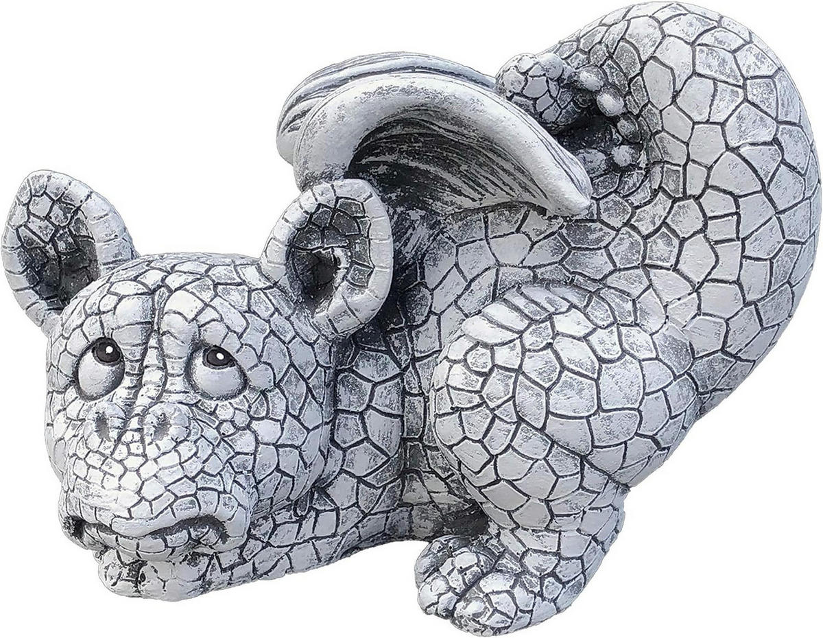 STEINFIGUR Drache Serafino, Frostfest, Steinguss - Grau, Stein (14/15/22cm) - stoneandstyle