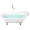 BADEWANNE FREISTEHEND 76x170x76 cm weiß Cayman - Weiß, Kunststoff (76/70/170cm) - Beliani