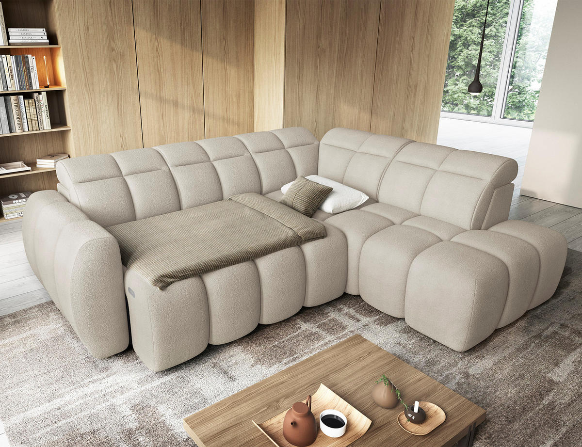ECKSOFA Eagle R - Creme (Royal 18) - Creme, Holzwerkstoff (258/208cm) - Möblo