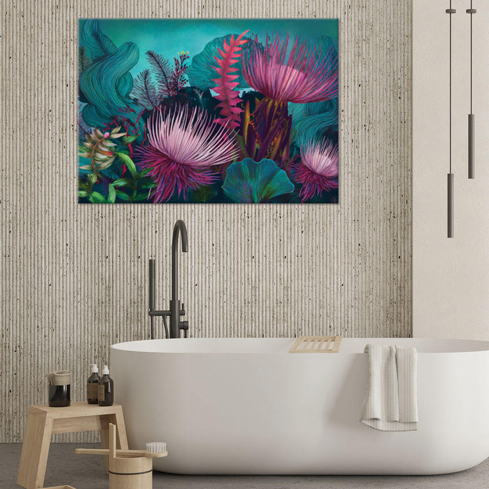 LEINWANDBILD Ozean-Korallenriff 120x80cm - Multicolor, Textil (120/80cm) - Feeby