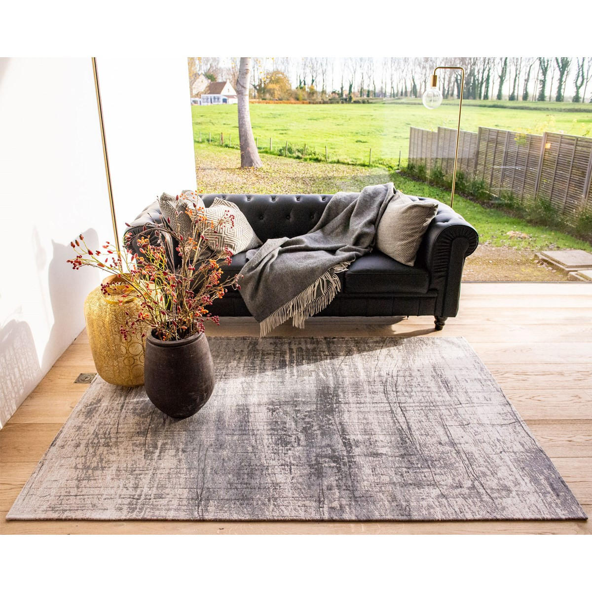 TEPPICH Wohnzimmer- und e aus Baumwolle Mad Men – Jersey Stone Grau 200 x 280 cm - Grau, Naturmaterialien (200/280cm) - Novatrend