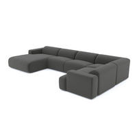 WOHNLANDSCHAFT Bouclé-Stoff Graphitgrau 354cm - Graphitfarben/Grau, Textil (354/164cm) - Sia Home