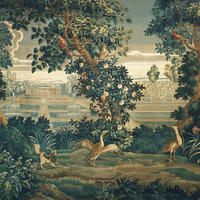 FOTOTAPETE bewaldete Landschaft 318 x 280 cm - Grün, Papier (318/280cm) - Sanders & Sanders