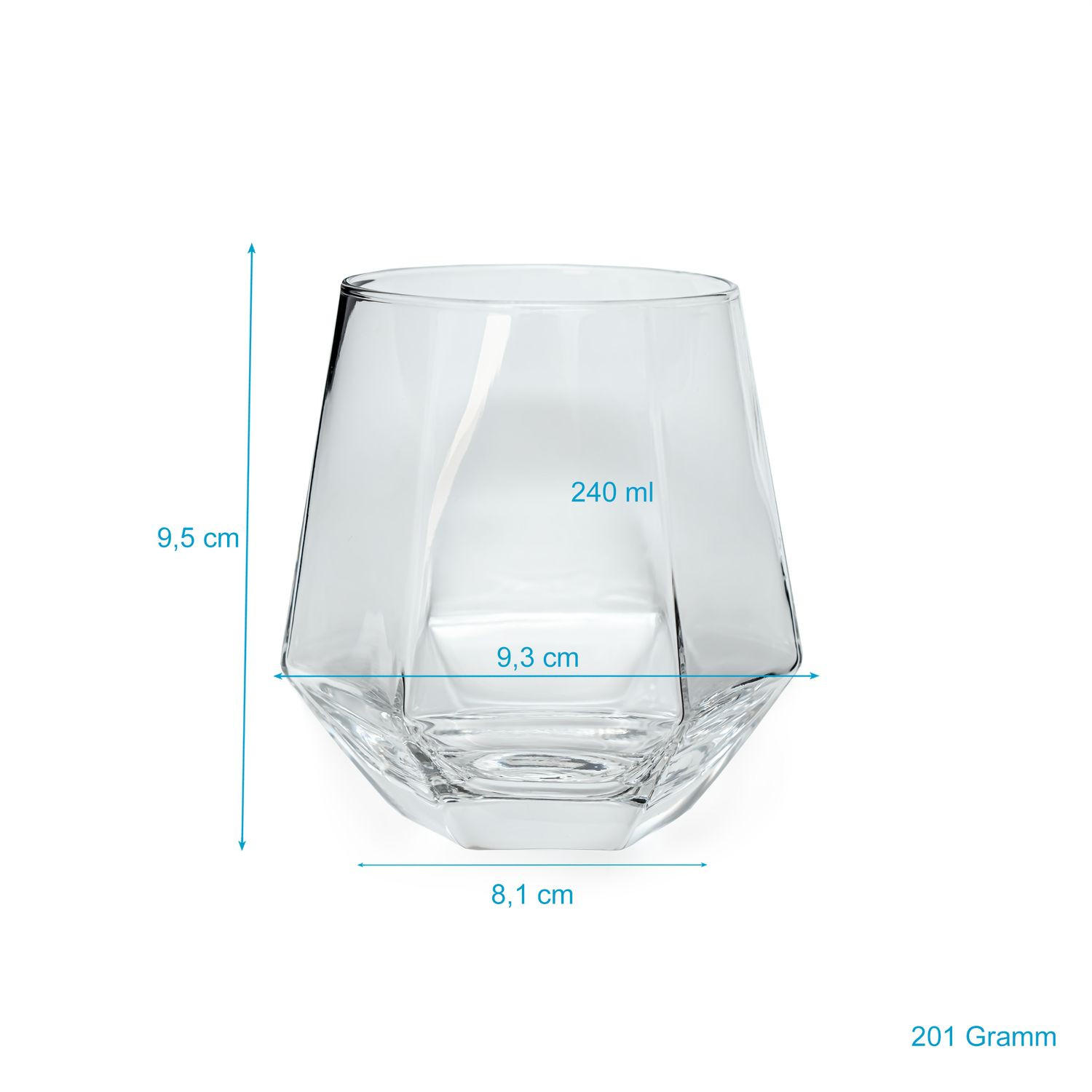 Thumbnail - Intirilife Trinkglas, Transparent, Glas, 0.24 L, leicht zu reinigen, Essen & Trinken, Gläser, Gläser-Sets