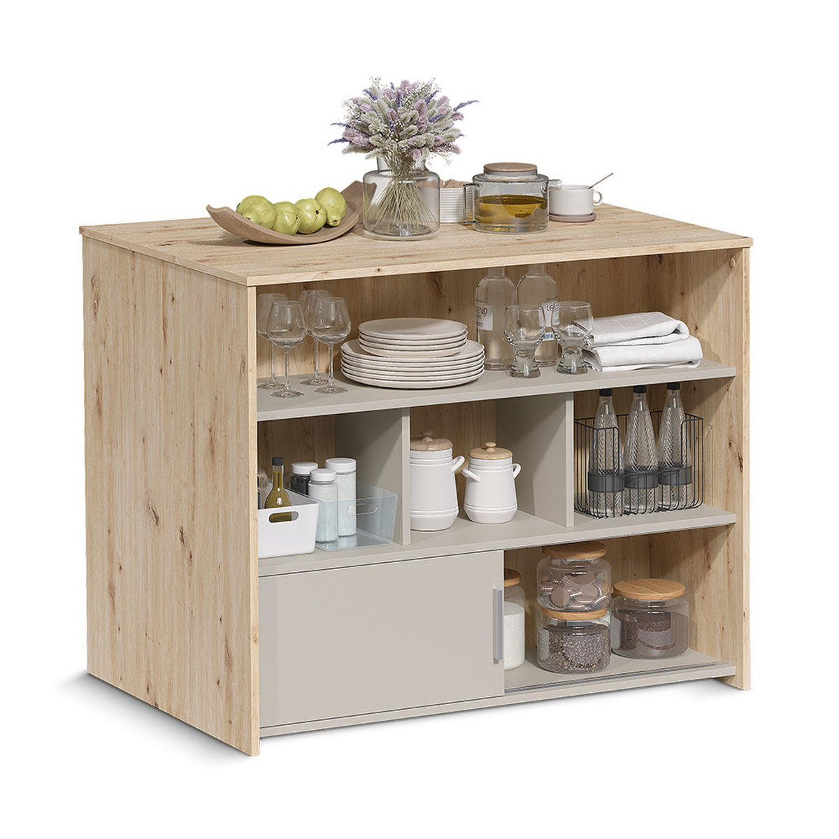 BARTISCH Aventi, Artisan-Eiche/Cashmere, 105 x 70 cm - Kaschmir/Eiche Artisan, Holzwerkstoff (70/105/85.5cm) - Vicco