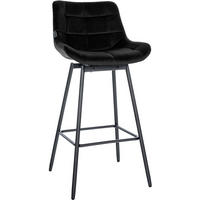 BARHOCKER Samt Schwarz - Schwarz, Textil/Metall (49/105/56cm) - CLP