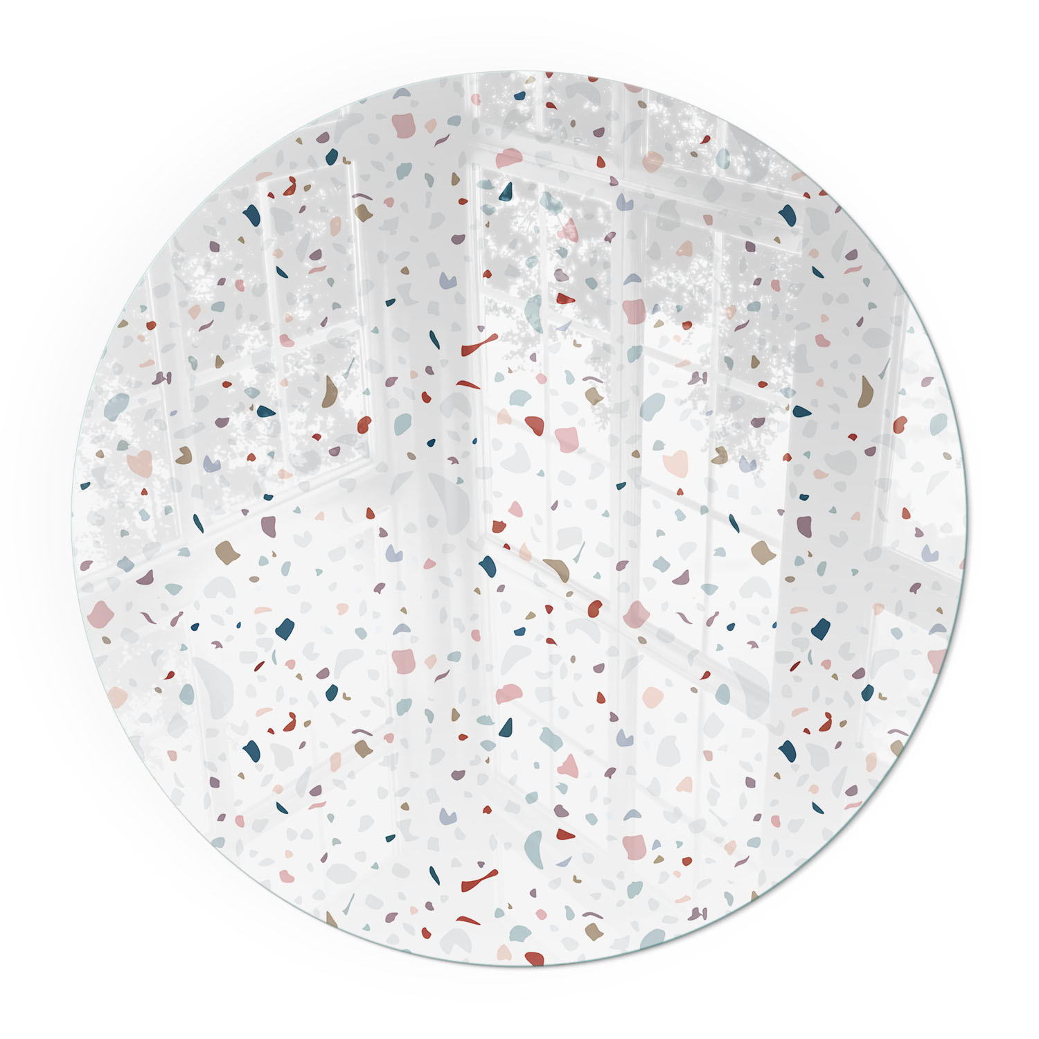 GLASPLATTE für Kamin Ø 90 cm - Weiß, Glas (90/90/0.4cm) - TULUP