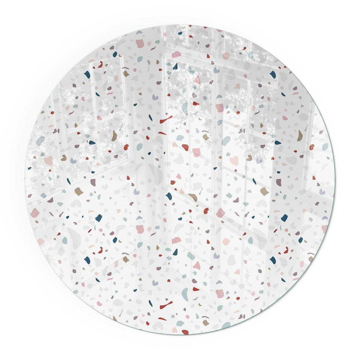 GLASPLATTE für Kamin Ø 90 cm - Weiß, Glas (90/90/0.4cm) - TULUP