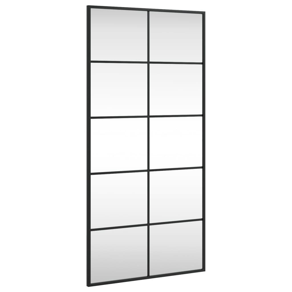 WANDSPIEGEL Schwarz 50/100 Cm Rechteckig Eisen - Schwarz, Metall (50/1.6/100cm) - vidaXL