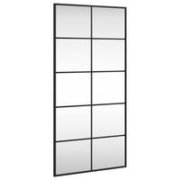 WANDSPIEGEL Schwarz 50/100 Cm Rechteckig Eisen - Schwarz, Metall (50/1.6/100cm) - vidaXL