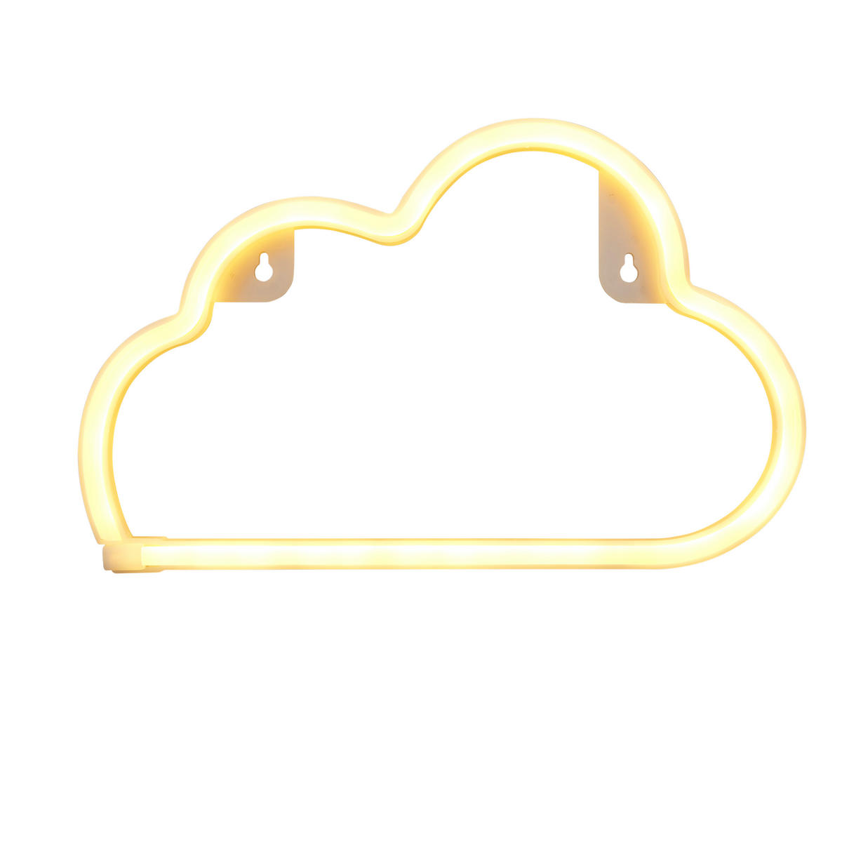LED-NACHTLICHT - kinderfreundliche Wandleuchte in Wolkenoptik mit USB-Anschluss und Timer, 2xAA-Batterien - Weiß, Kunststoff (2/30/18.5cm) - Northpoint