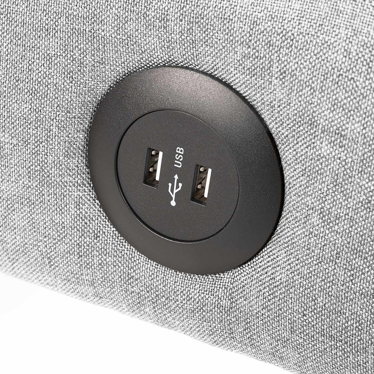 SCHLAFSOFA USB-Anschluss Astralis - Hellgrau - Grau, Textil (172/75/74cm) - Pasmara