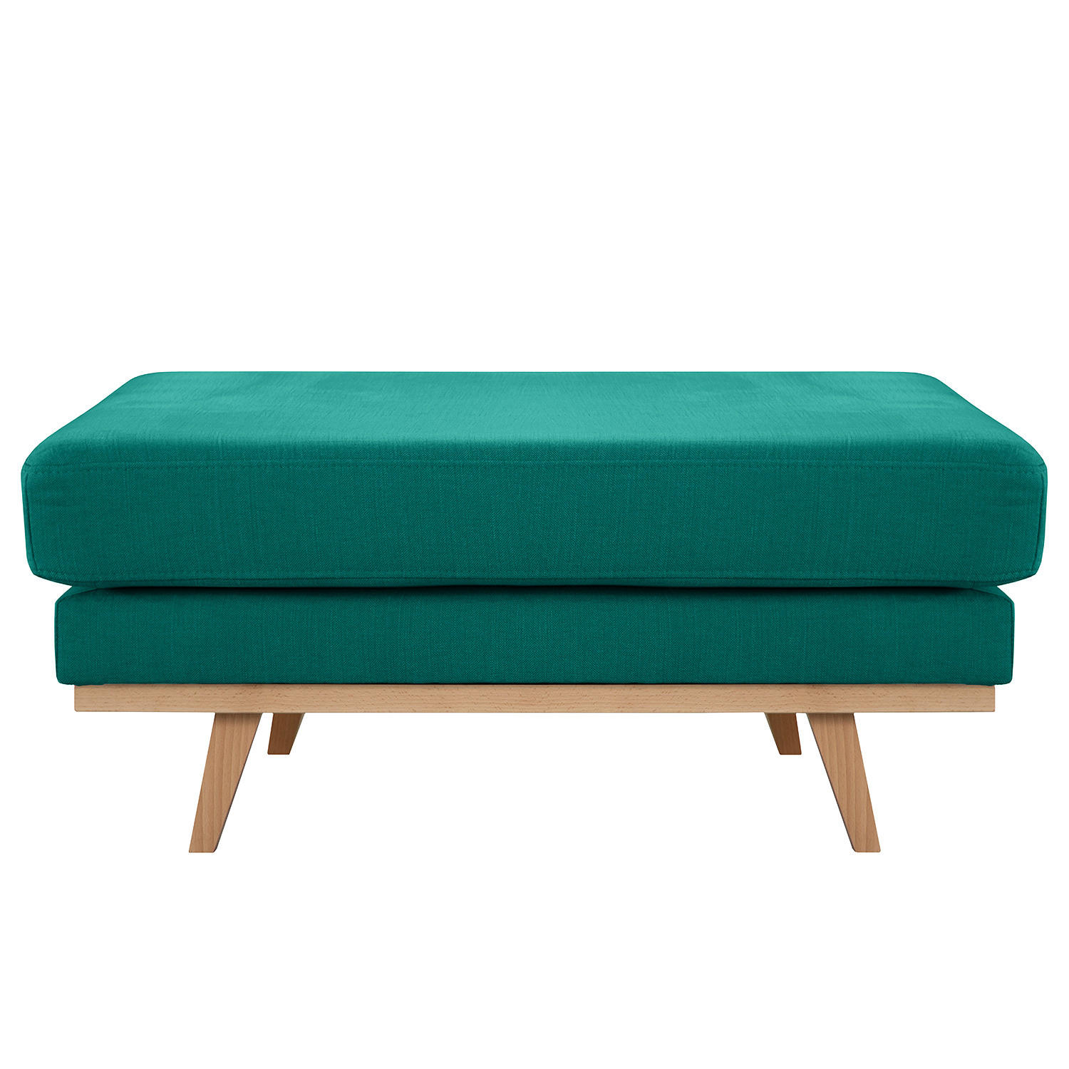 POLSTERHOCKER - Buchefarben/Petrol, Textil (85/43/60cm) - home24