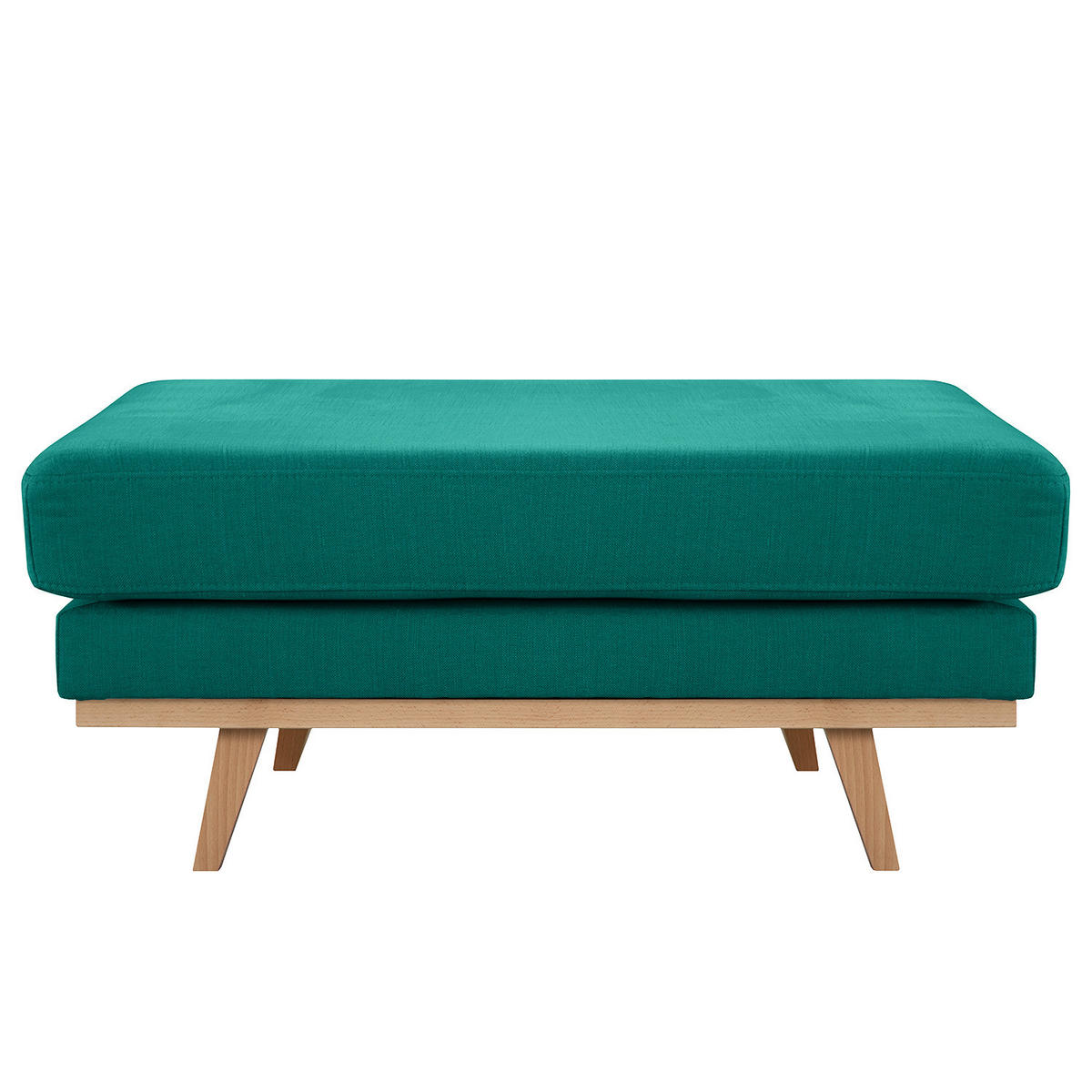 POLSTERHOCKER - Buchefarben/Petrol, Textil (85/43/60cm) - home24