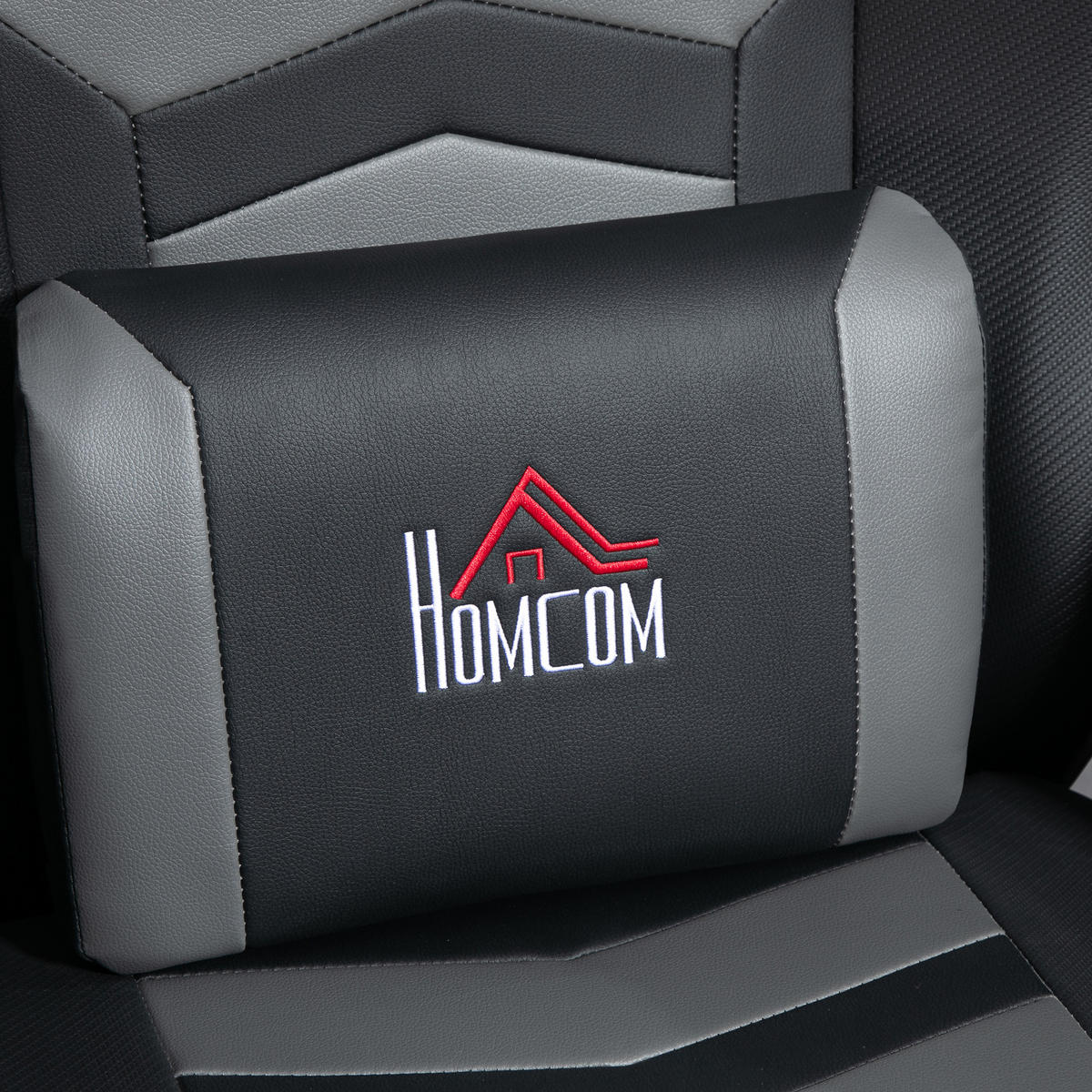 RELAXSESSEL mit Massagefunktion, Kissen, Kunstleder, Grau - Grau, Leder (82.5/111.5/79.5cm) - HOMCOM