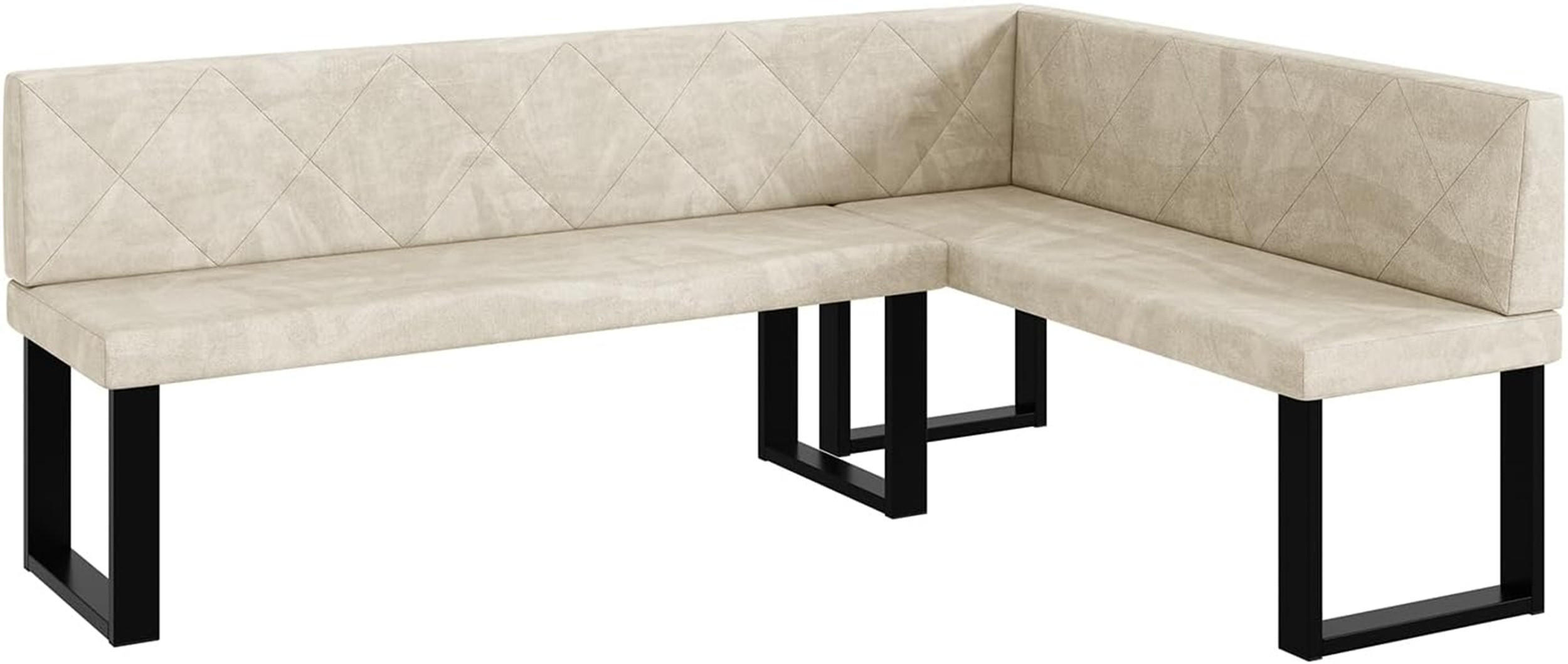ECKBANK ERIC_U - Creme, Textil (142/196cm) - Meblini