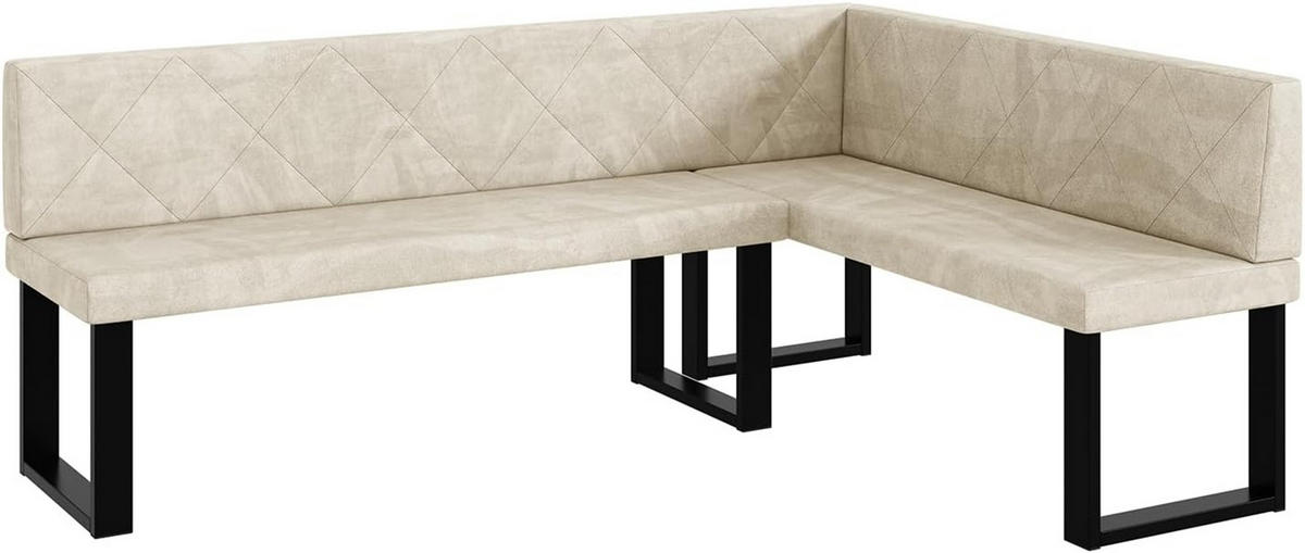 ECKBANK ERIC_U - Creme, Textil (142/196cm) - Meblini