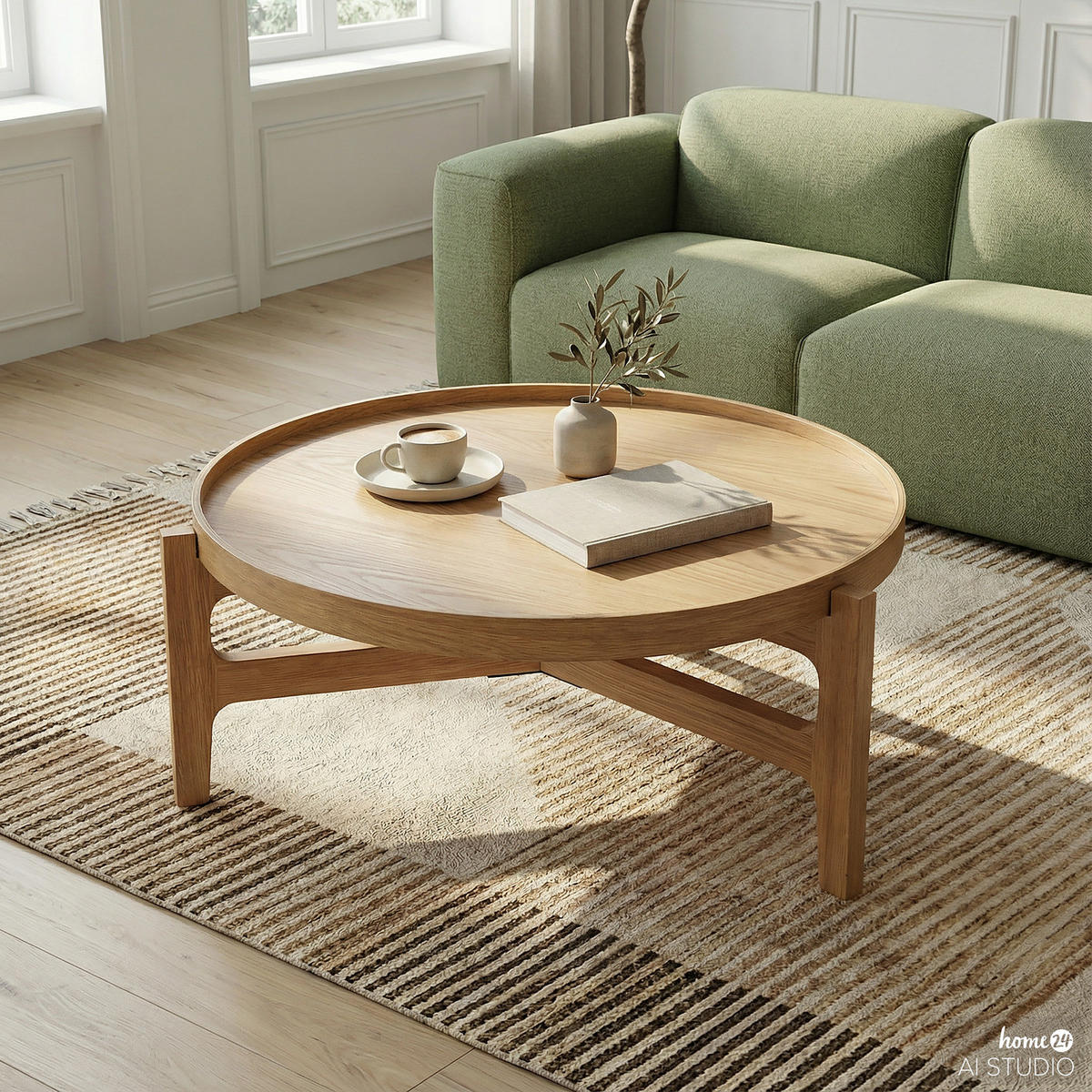 COUCHTISCH - Echtholzfurnier - Eiche - Braun, Holzwerkstoff (74/74/33cm) - home24