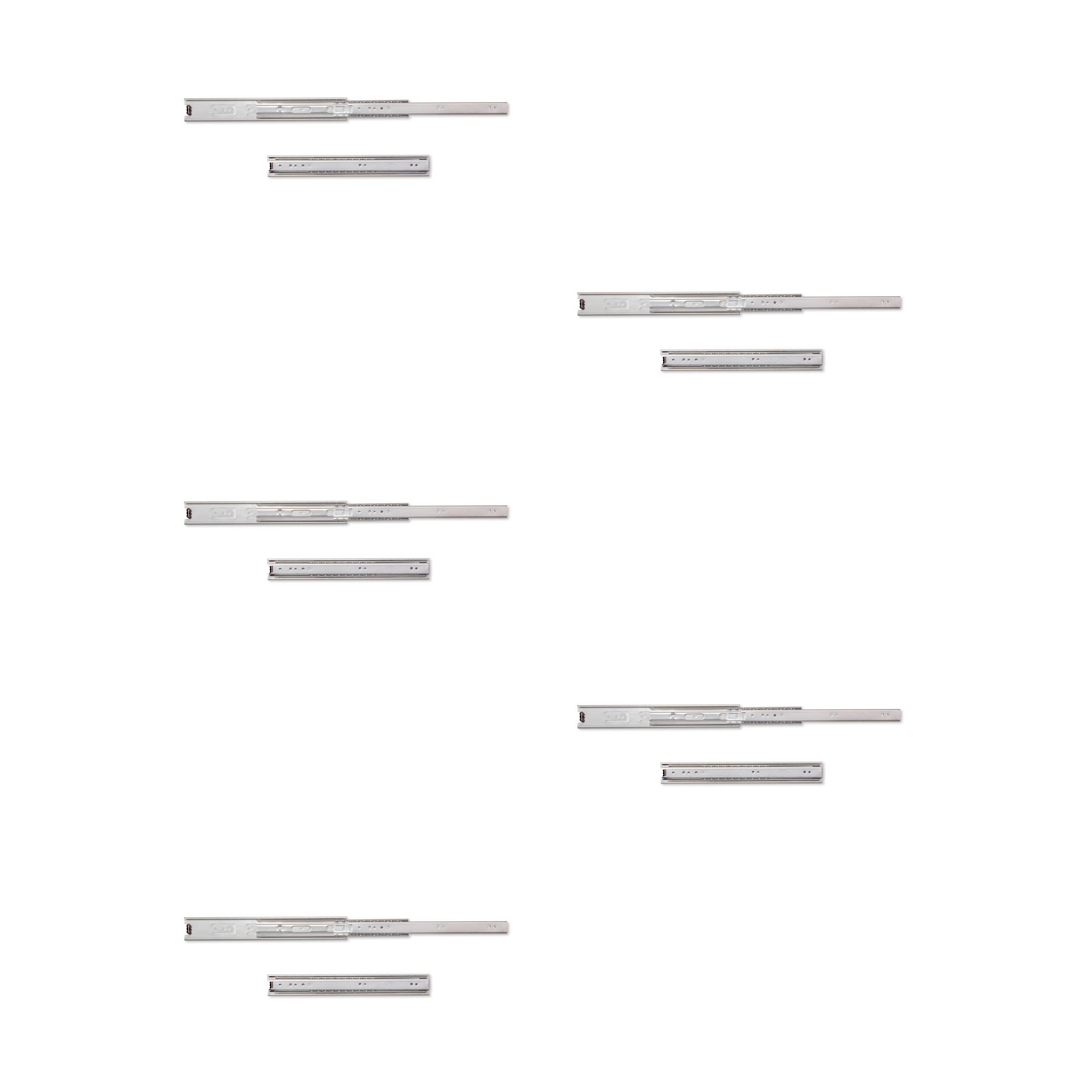 KUGELFÜHRUNGEN Höhe 45mm, Tiefe 300mm, Vollauszug, verzinkt 5er-set - Zinkfarben, Metall (1.27/5/30cm) - EMUCA