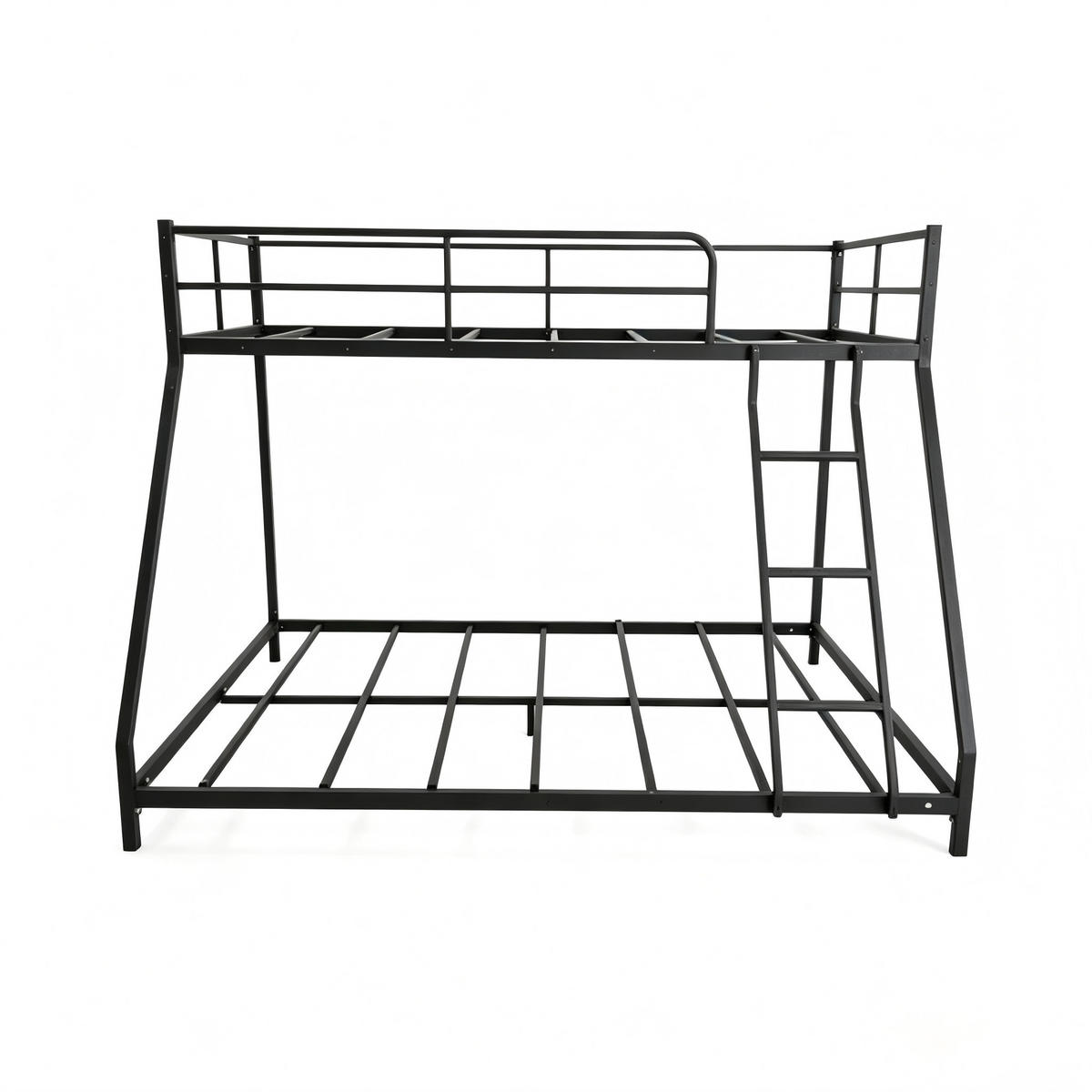BETT Etagenbett 140x200 cm Metall Schwarz - Schwarz, Metall (140/200cm) - Meubliv